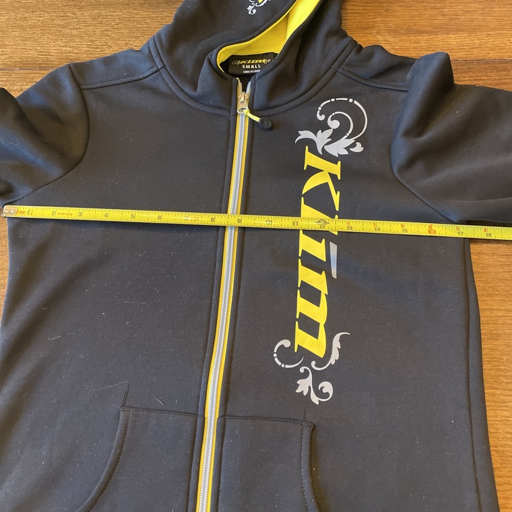 KLIM Women's Hoodie Small Black Yellow Full Zip Motorcycle Jacket Sweatshirt - Picture 4 of 9